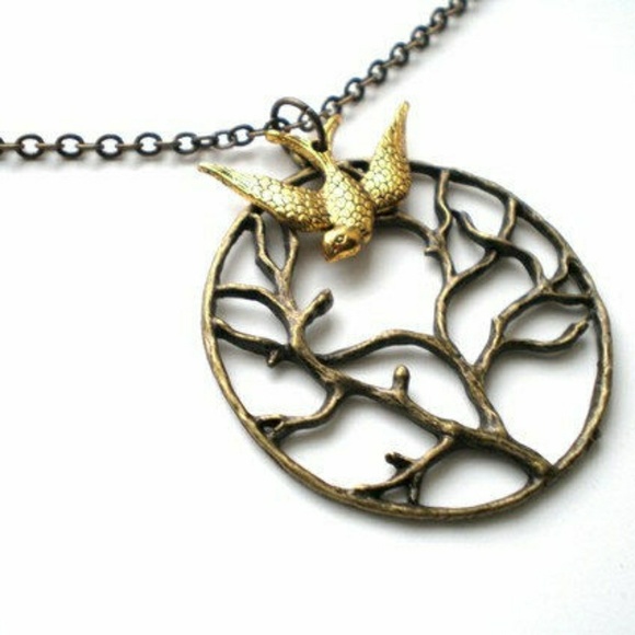 Handmade Branches of Life Swallow Necklace - Picture 2 of 3
